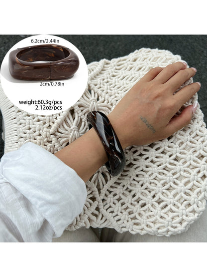 Lovra vintage wide irregular shaped bangle bracelet with soft shadows