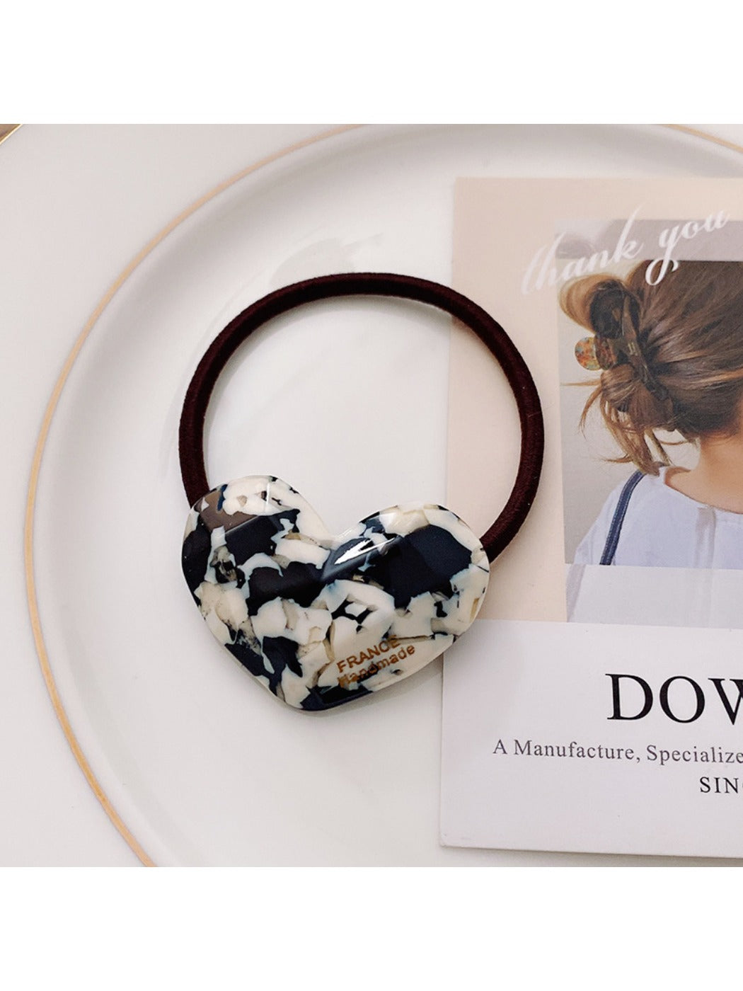 Gifty - Candy Color Heart Acetate Hair Ties Ponytail