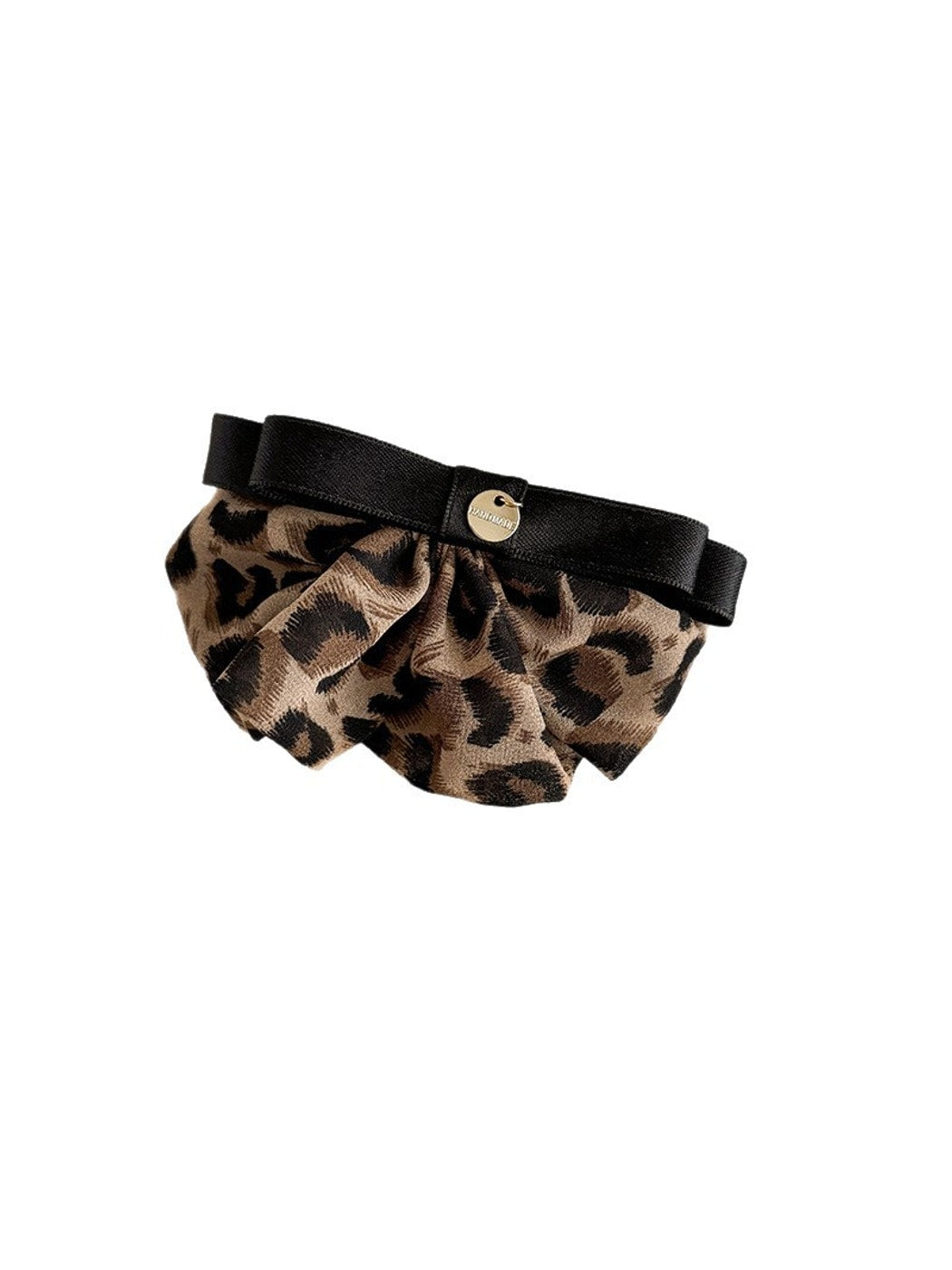 Beau - Polyester Alloy Leopard Bow Spring Hair Clip