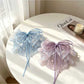 Beau - Floral Bow Ruffle Fabric Surface Claw Clip