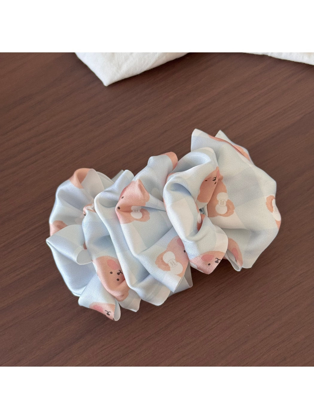 Beau - Bear Print Layered Bow Banana Clip