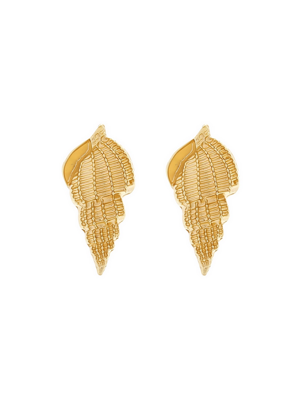 Earedge - Textured Ocean Motif Alloy Dangle Earrings