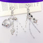 Close-up of Love Headphone Shaped Keychain in red and white colors