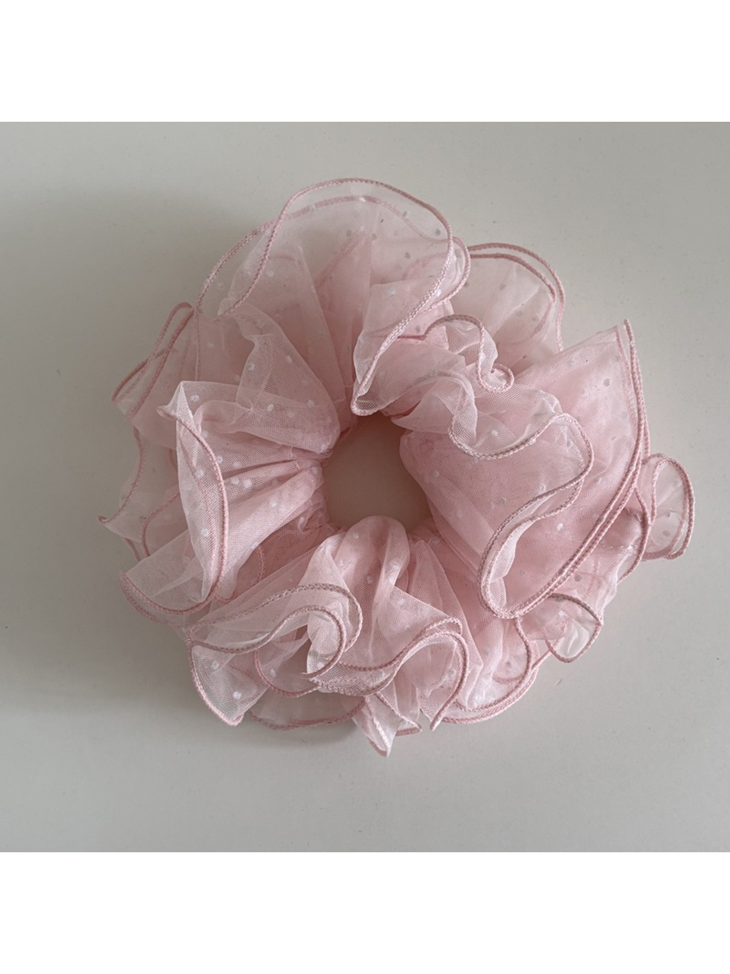 Gifty - Polka Dot Layered Mesh Hair Scrunchie