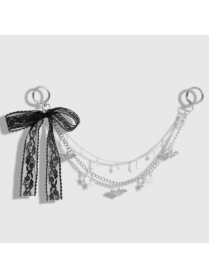 Keypus - Y2K Lace Bow Chain Bag Charm Keychain