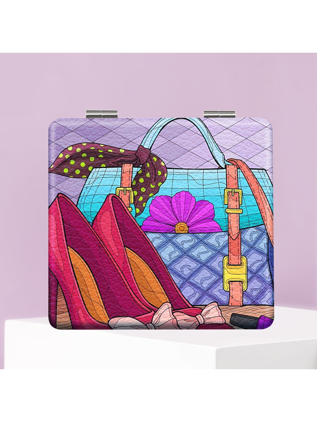 Mirroray - Cartoon Style High Heel Printed Foldable Mirror