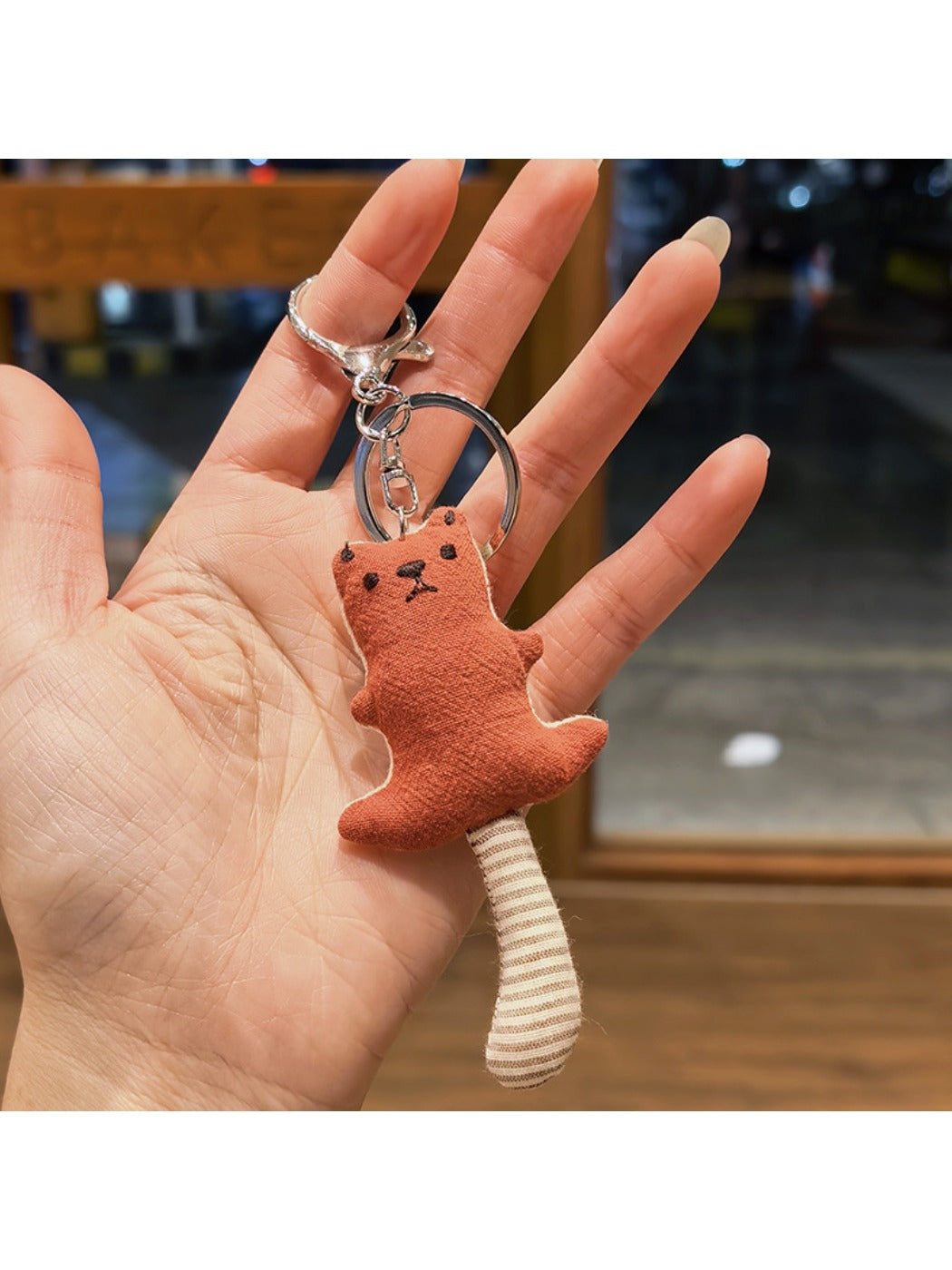 Bear keychain displayed on a white background for product showcase