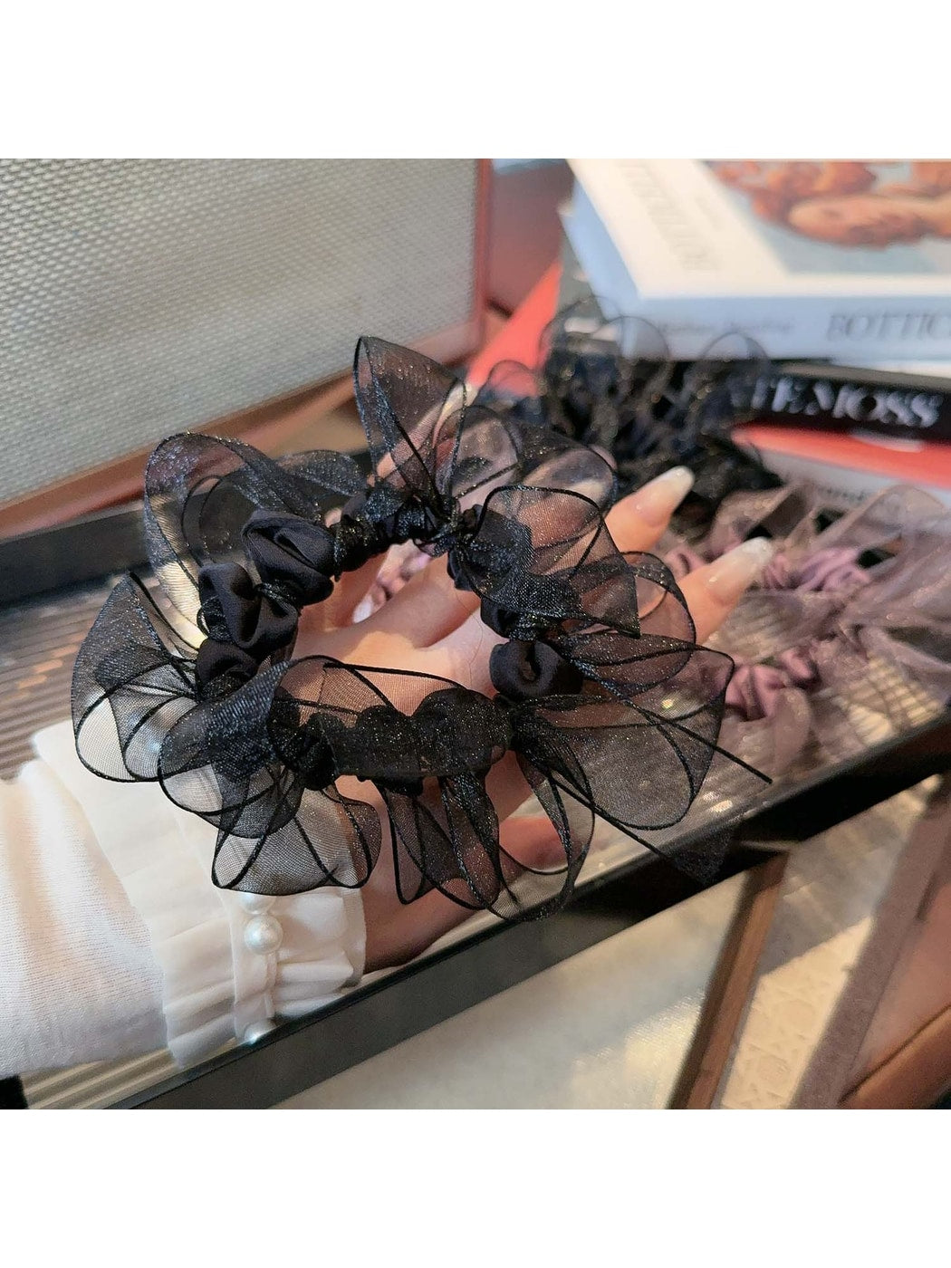 Gifty - Sheer Organza Elastic Ponytail Scrunchie