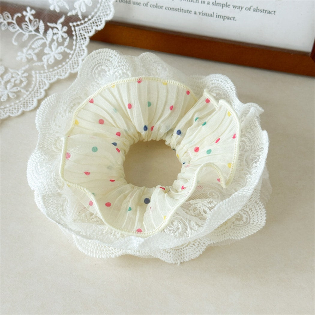 Gifty - Sweet Style Pleated Polka Dot Scrunchie