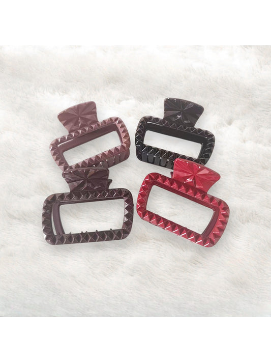 Beau - Retro Openwork Square Plastic Hair Claw Clip