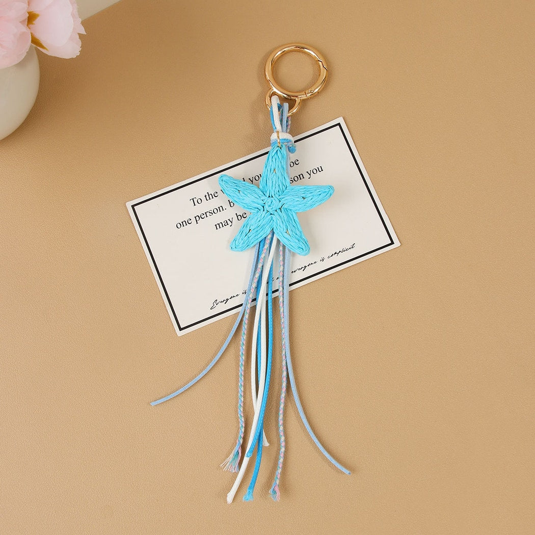 Keypus - Starfish Tassel Bag Charm Alloy Keychain
