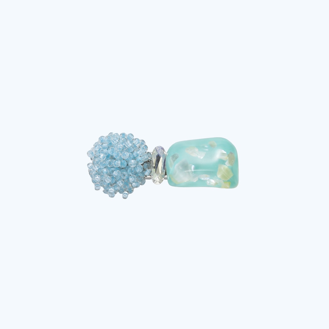 Beau - Mint Blue Simple Beads Hair Clip Set