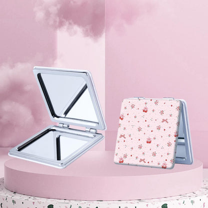Mirroray - Foldable Floral PU Leather Makeup Mirror