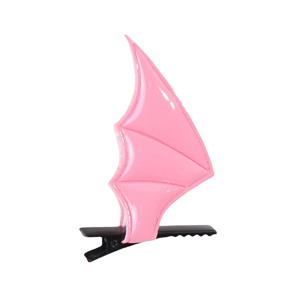 Pink bat wing single hair clip