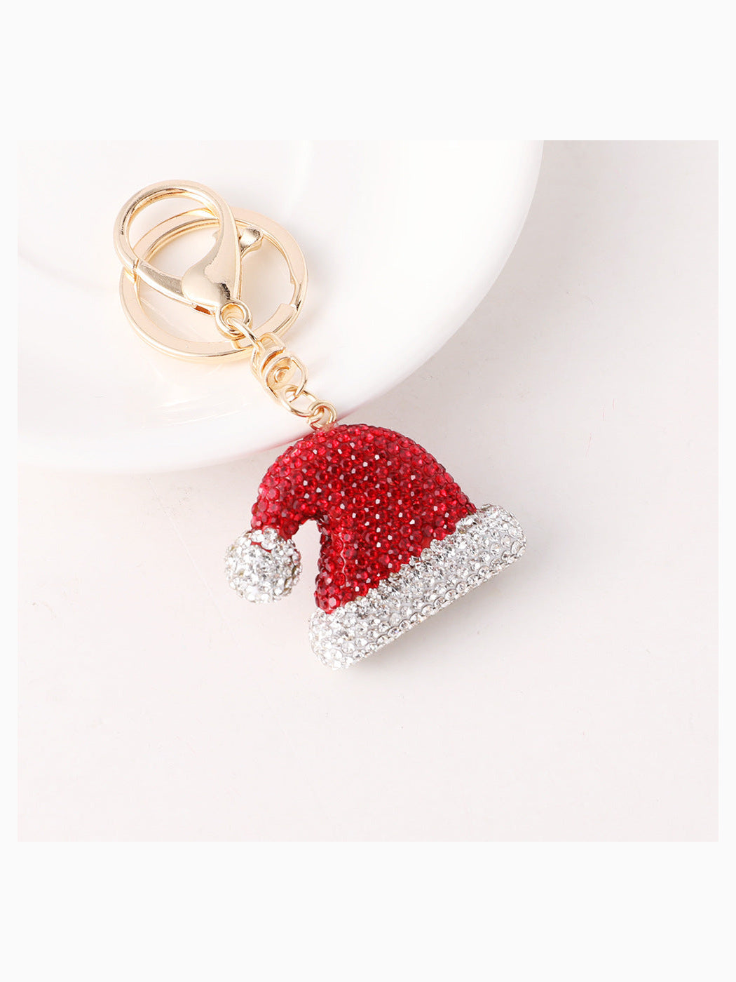 Red Christmas Santa hat keychain