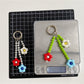Keypus - Floral Beaded Triple Flower Bag Charm Keychain