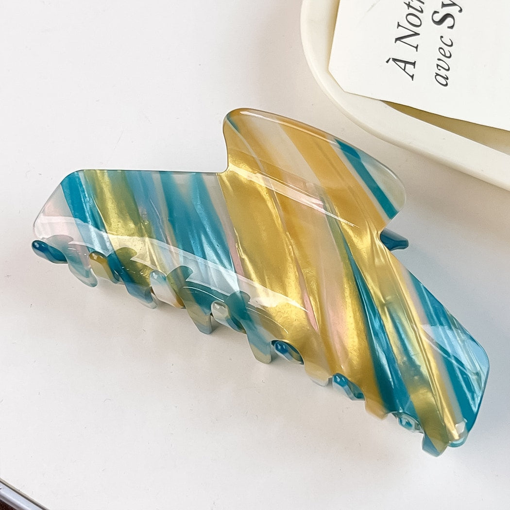 Beau - Patterned PVC Marbled Finish Claw Hair Clip