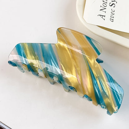 Beau - Patterned PVC Marbled Finish Claw Hair Clip