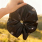 Gifty - Glossy Black Bead Accent Scrunchie