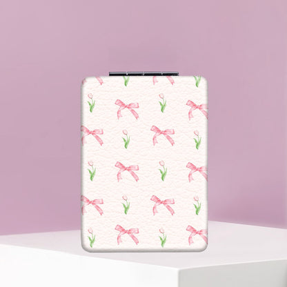 Mirroray - Foldable Bow Print Portable Makeup Mirror