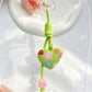Keypus - Heart Pendant Bag Charm Alloy Cord Loop Keychain