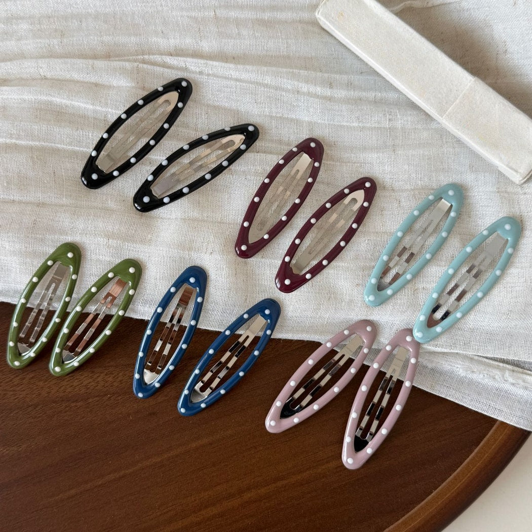 Beau - Oval Polka Dot Cutout Hair Clip