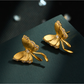 Earedge - Butterfly Detail Gold Tone Stud Earrings