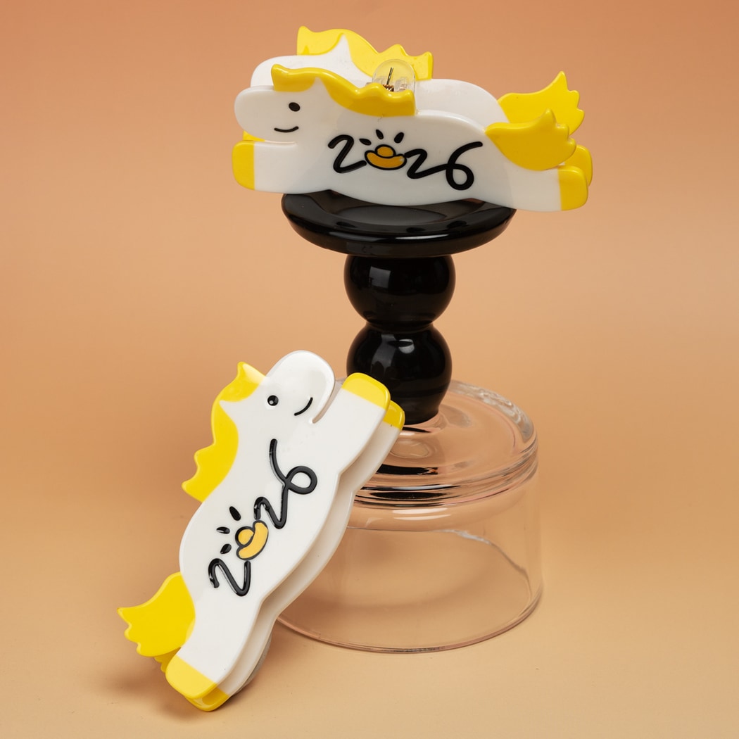 Beau - Yellow Horse Motif Claw Clip