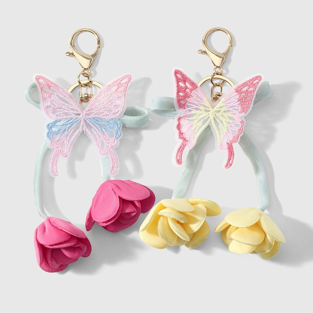 Keypus - Sweet Style Butterfly and Tulip Keychain