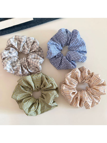 Gifty - Plaid Polyester Fabric Scrunchie
