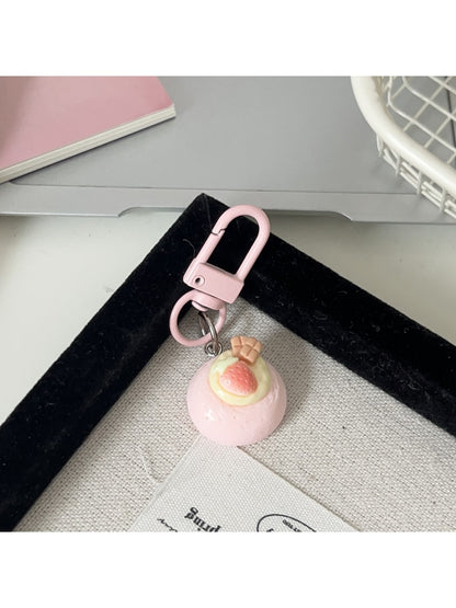 Keypus - Cartoon Strawberry Pastry Bag Charm Keychain