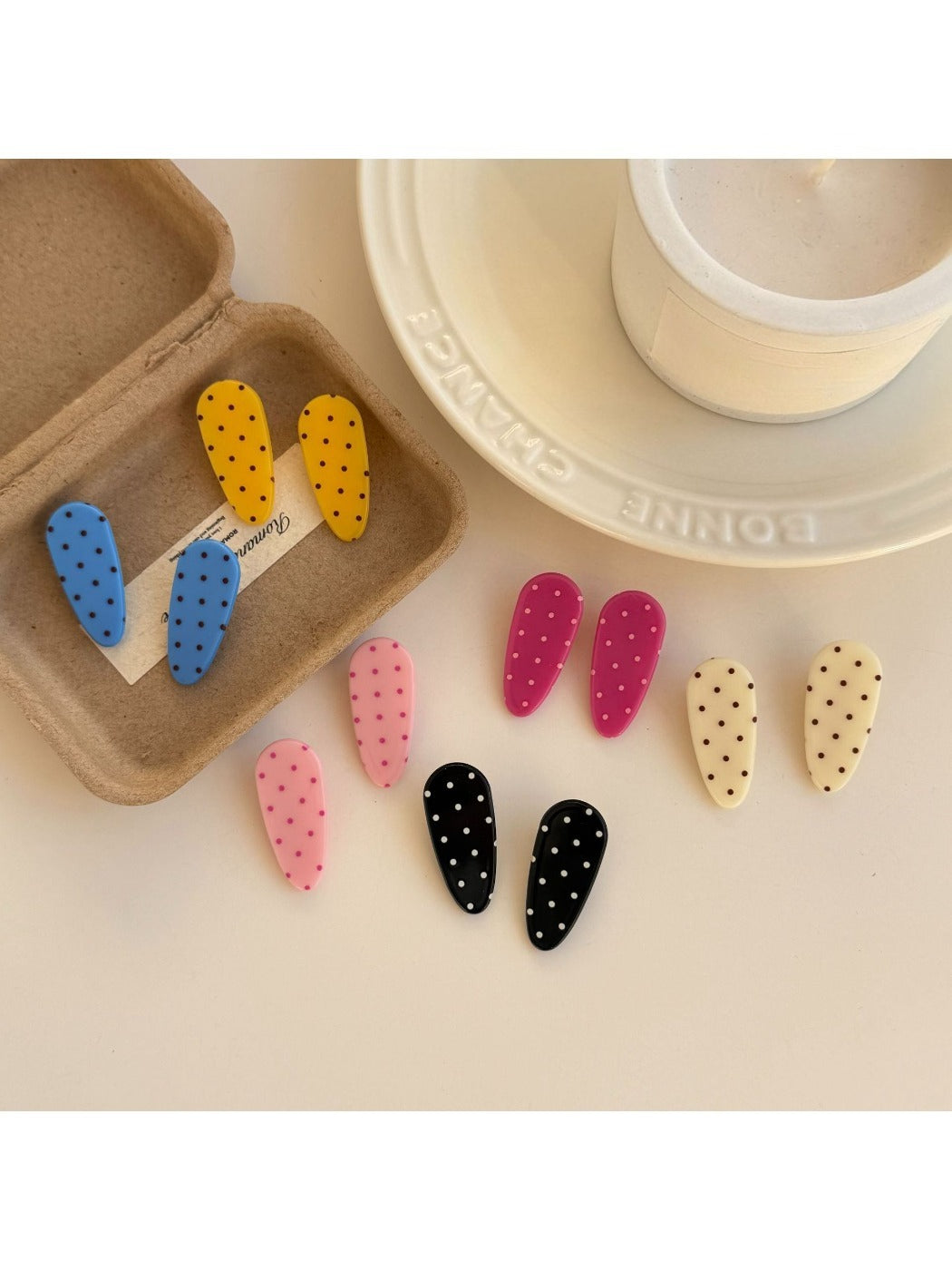 Beau - Polka Dot Duckbill Bangs Hair Clip