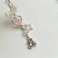 Keypus - Acrylic Bow Cherry Heart Beaded Keychain