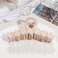 Beau - Matte Flower Design Plastic Alloy Claw Clip