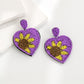 Earedge - Heart Shaped Floral Pendant Earrings