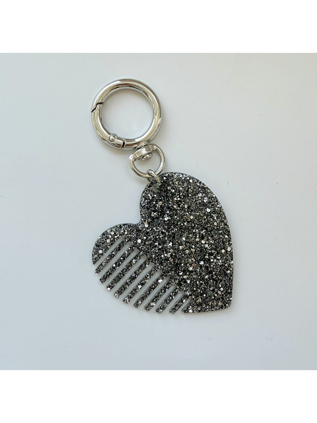 Keypus - Sparkling Heart Comb Keychain