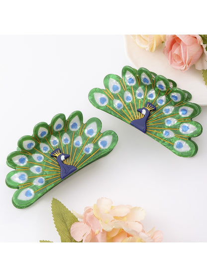 Beau - Retro Peacock Shaped Hair Claw Clip