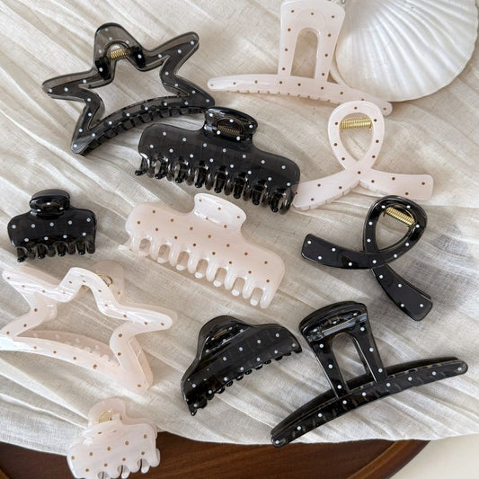 Beau - Polka Dot Geometric Hair Styling Claw Clip