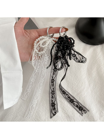 Keypus - Decorative Bow Lace Key Ring Bag Charm Keychain