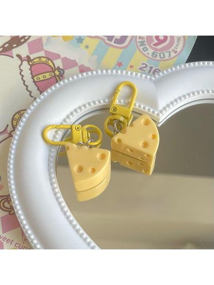 Keypus - Cute Cheese Shaped Bag Charm Alloy Keychain