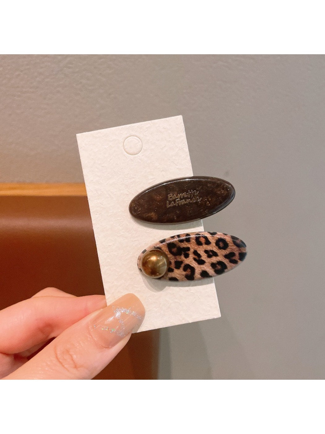 Beau - Acetate Geometric Oval and Bar Hair Clip