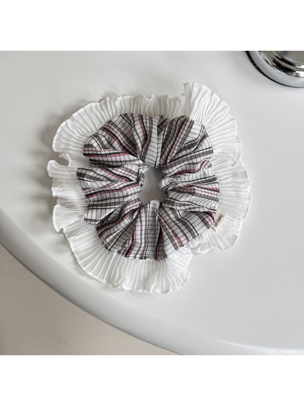 Gifty - Plaid Mesh Skirt Hair Ties