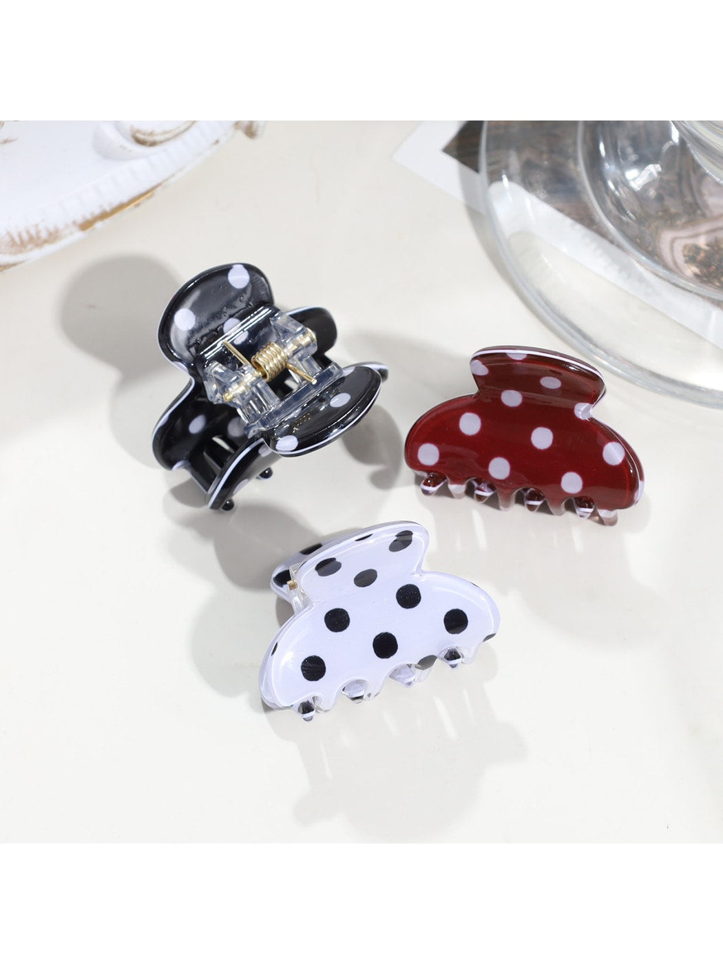 Beau - Modern Minimalist Polka Dot Acrylic Claw Clip