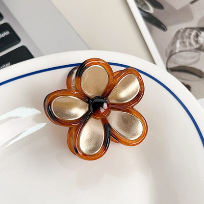 Beau - Glossy Five Petal Floral ABS Claw Clip