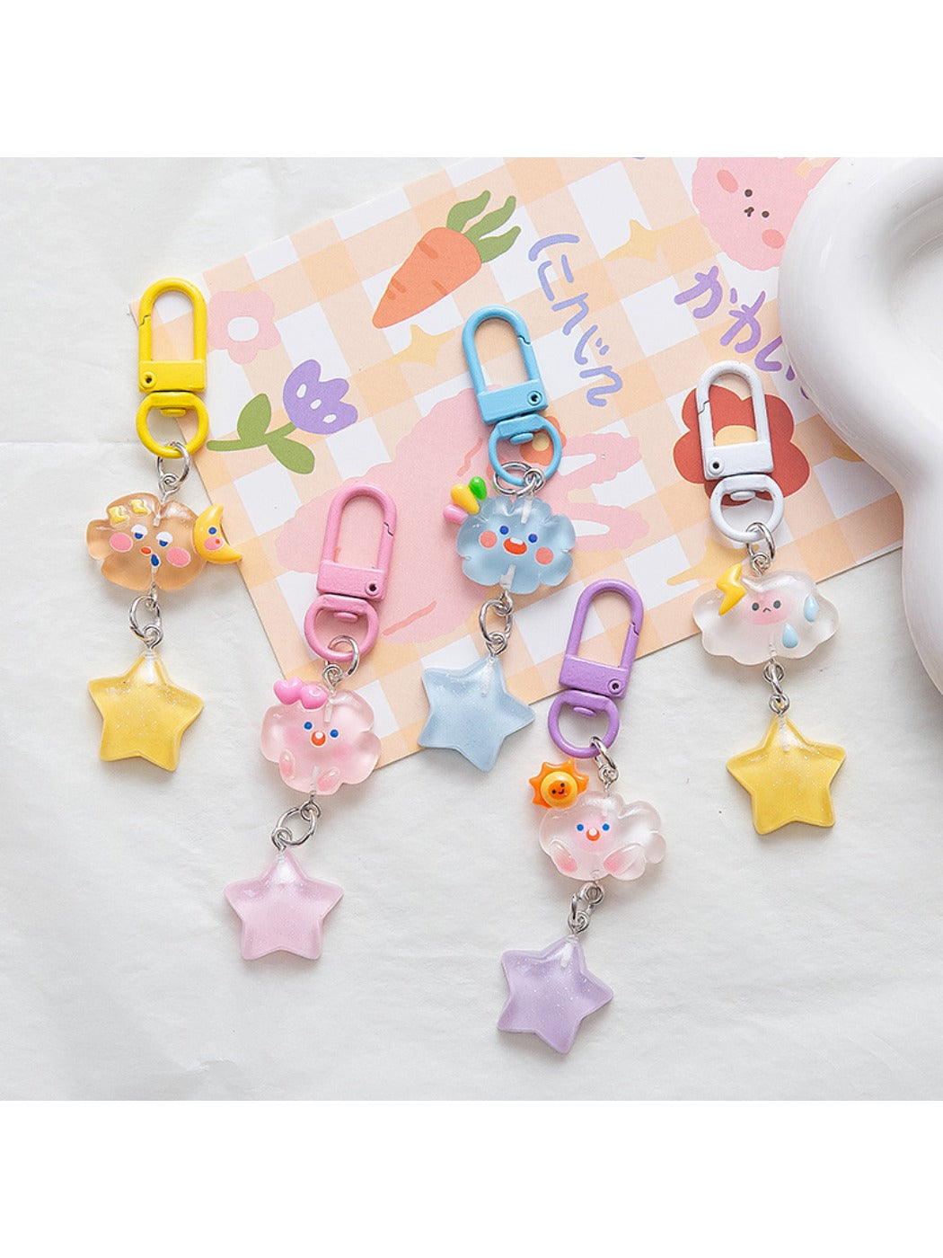 Keypus - Cute Cloud and Star Charm Keychain
