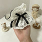Gifty - Polka Dot Lace Edge Polyester Scrunchie