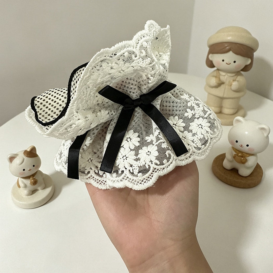 Gifty - Polka Dot Lace Edge Polyester Scrunchie
