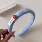 Gifty - Strawberry Detail Plaid Fabric Hair Scrunchie