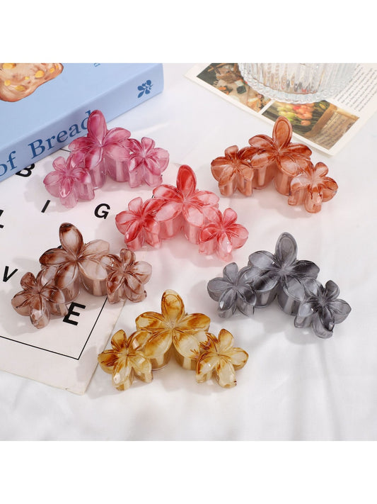 Beau - Plastic and Alloy Floral Hair Styling Claw Clip