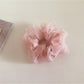 Gifty - Plaid Mesh Satin Scrunchie